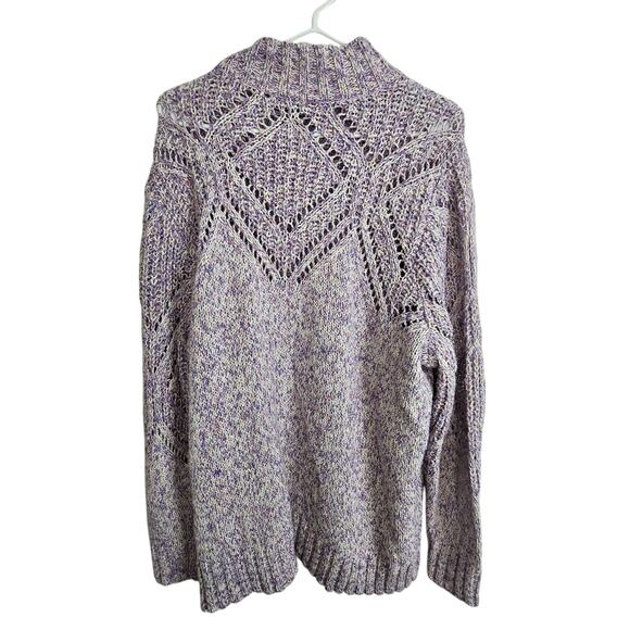 Torrid Sweater Knit Sweater Women 2X Purple Pointelle Sweater Turtleneck Sweater - Picture 9 of 9
